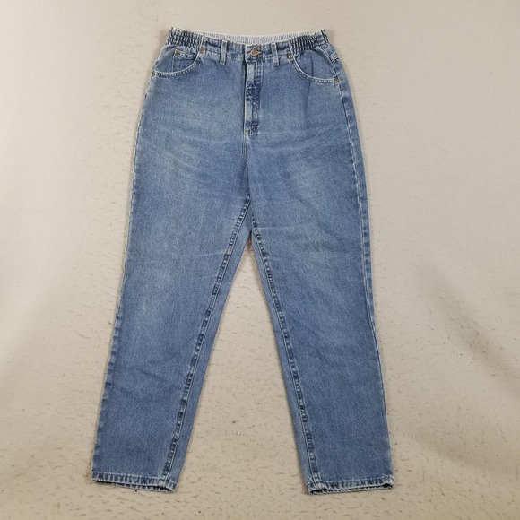 L.L. Bean Denim - L.L. Bean Jeans Womens 14R Blue High Rise Relaxed‎ Tapered Comfort Waist Denim